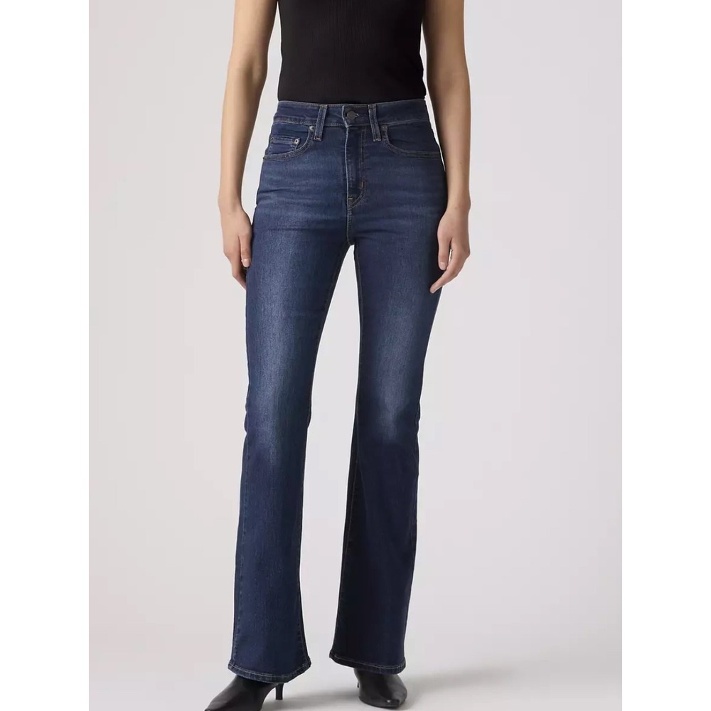 NWT Levis 726 High Rise Flare Jean Dark Indigo Blue 26x32 A34102867 Western Dnim